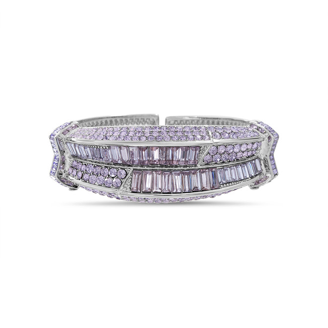 badgley mischka Stunning Mixed Stone Deco Hinge Bracelet