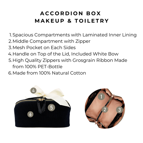 Bag All Accordion Box Makeup & Toiletry Black