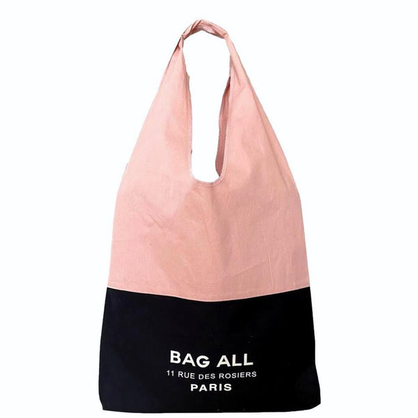Bag All Bag-all Two Tone Tote Bag Paris Pink/Black