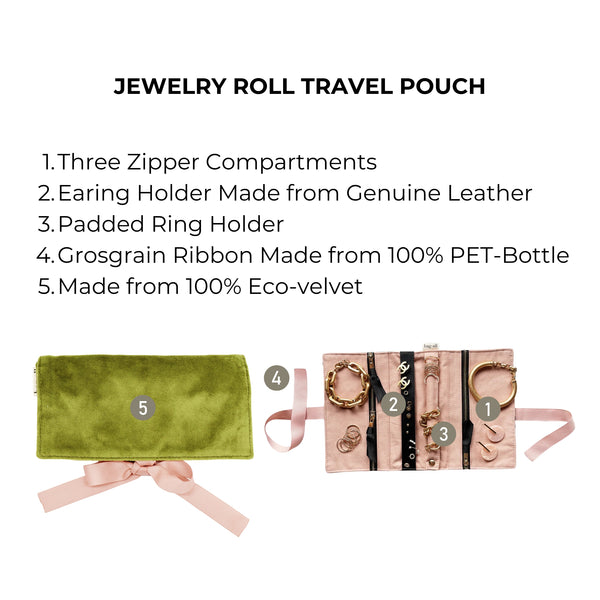 Bag All Couture Jewelry Roll Medium Green Velvet