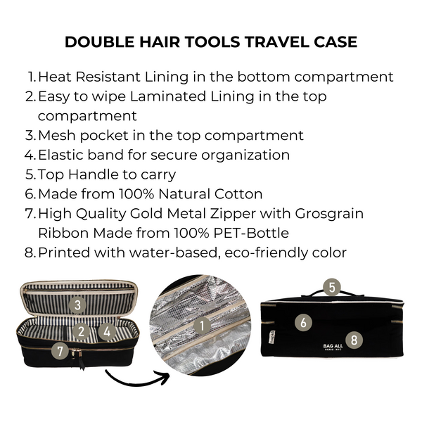 Bag All Double Hair Tools Travel Case Black