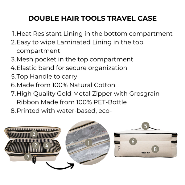 Bag All Double Hair Tools Travel Case Cream