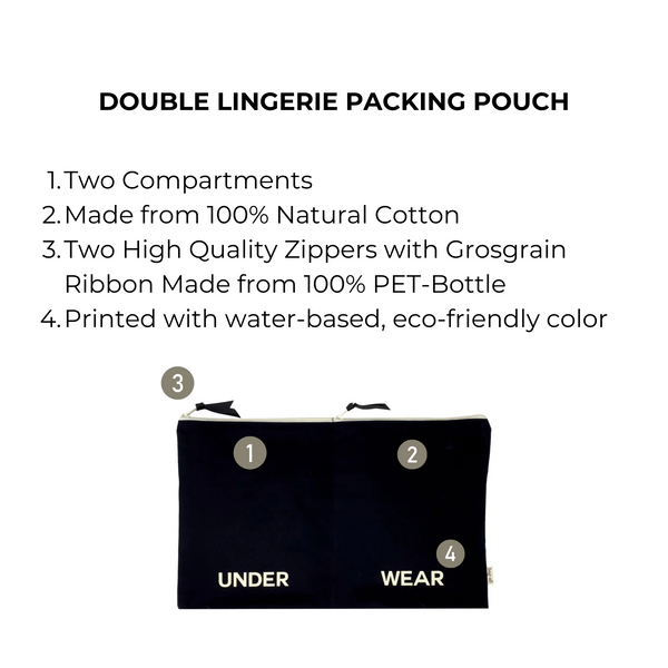Bag All Double Lingerie Packing Pouch Black