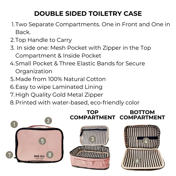 Bag All Double Sided Toiletry Case Pink/Blush