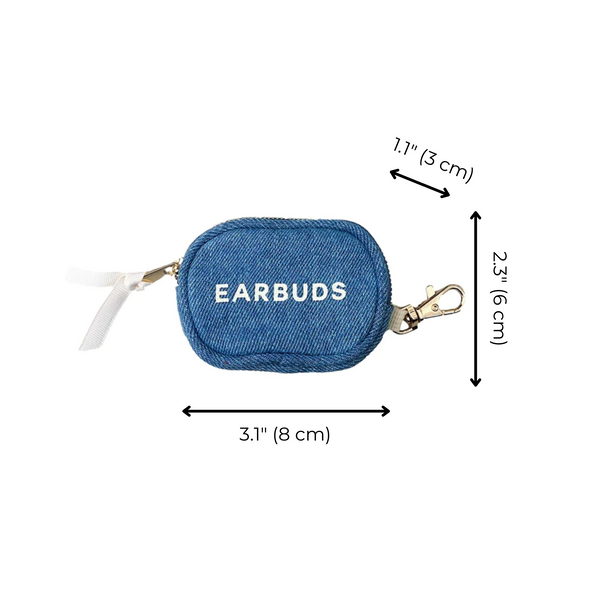 Bag All Earbuds/Airpods Case With Clasp Denim