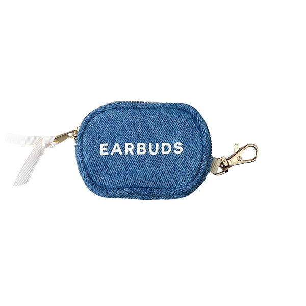 bag all Earbuds/Airpods Case with Clasp Denim
