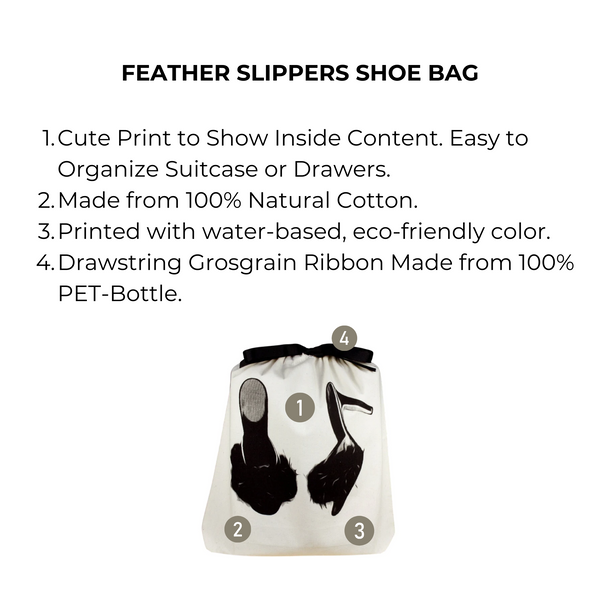 Bag All Feather Slippers Shoe Bag Cream