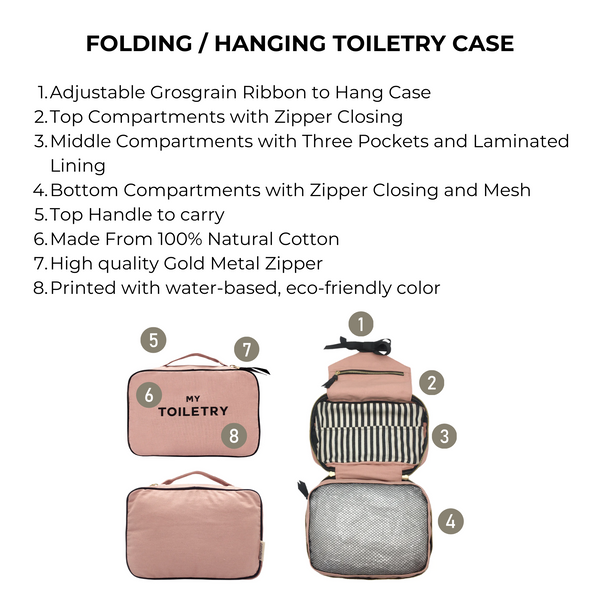 Bag All Folding/Hanging Toiletry Case Pink/Blush