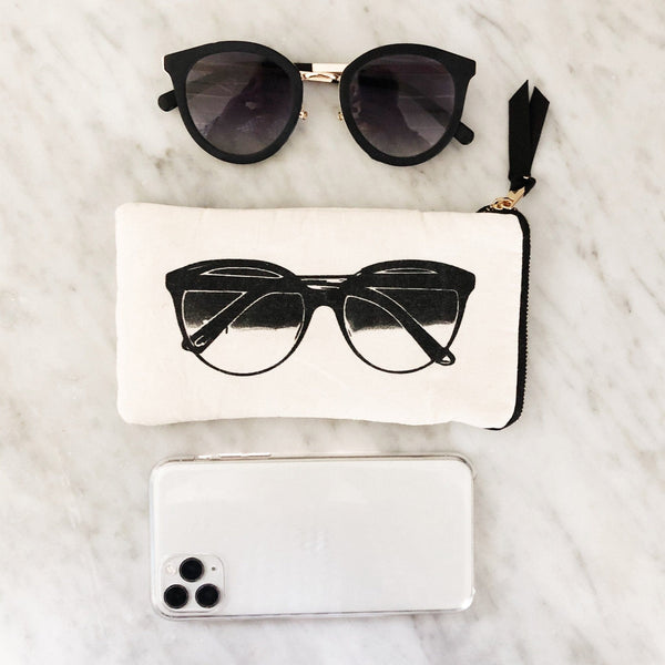 Bag All Glasses Case With Outside Pocket Cream