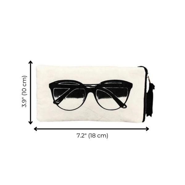 Bag All Glasses Case With Outside Pocket Cream