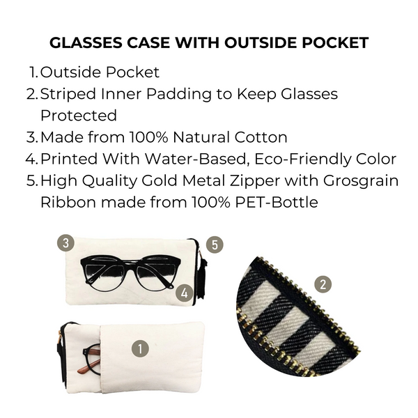 Bag All Glasses Case With Outside Pocket Cream