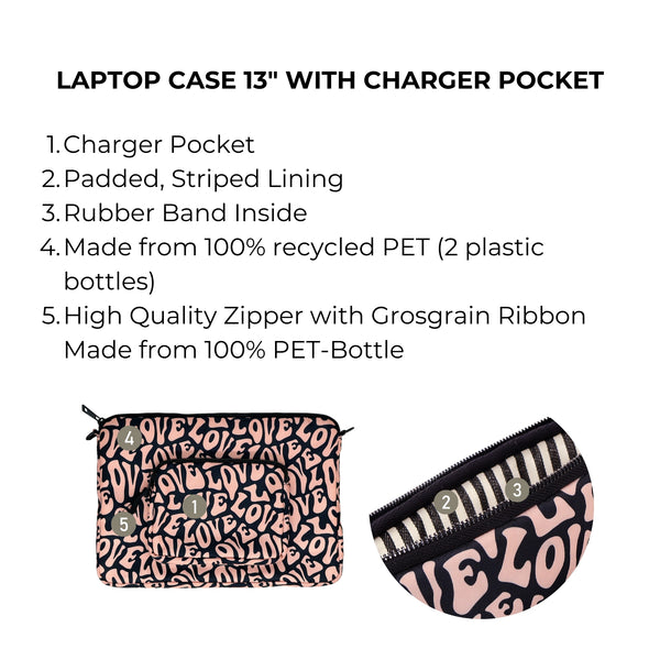 Bag All Laptop Case Charger Pocket 13" Love Pattern