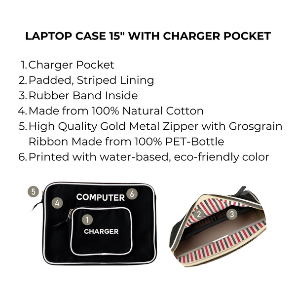 Bag All Laptop Case Charger Pocket 15" Black