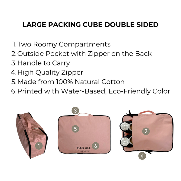 Bag All Large Packing Cube Double Sided Pink/Blush