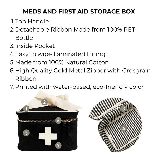 Bag All Meds And First Aid Storage Box Black