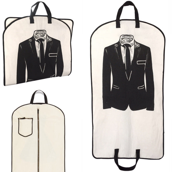 bag all Men's Suit Garment Bag with Pocket Cream