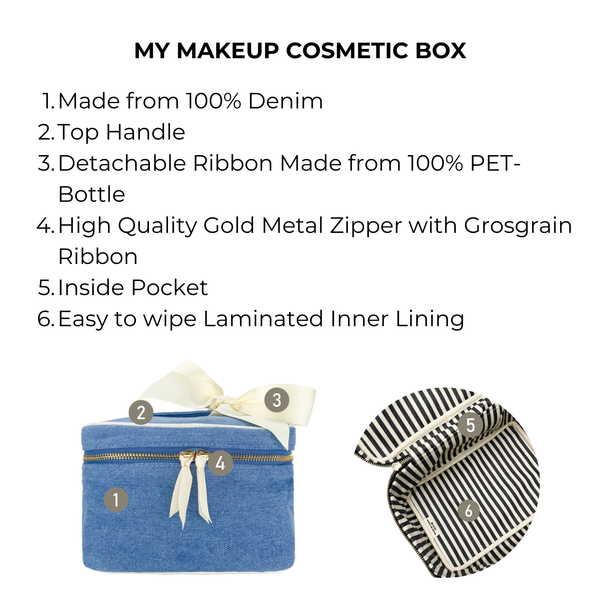 Bag All My Makeup Cosmetic Box Denim