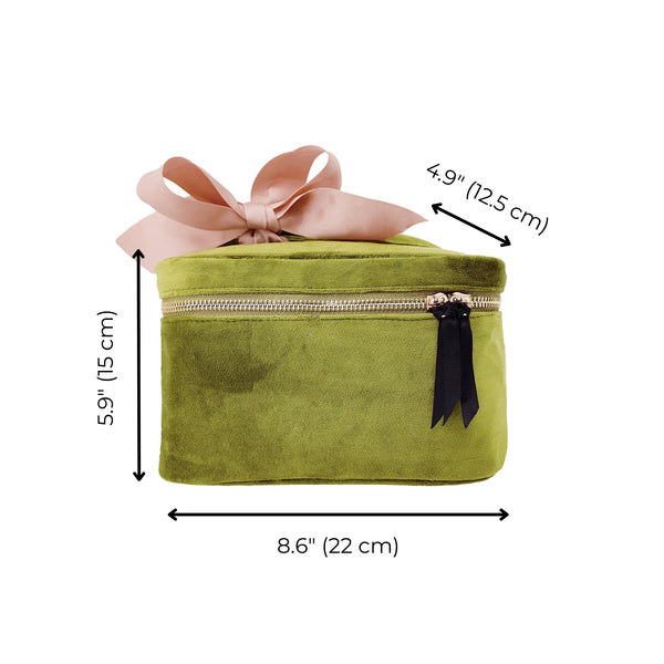 Bag All My Makeup Cosmetic Box Green Velvet