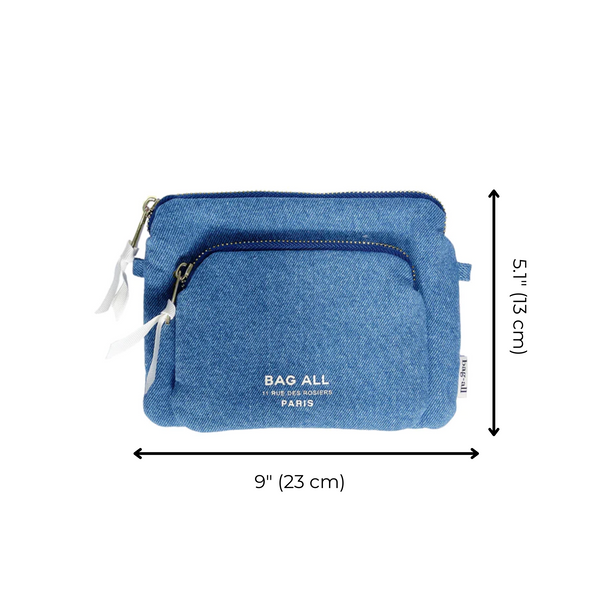 Bag All Padded Trinket Pouch Double Pocket Denim