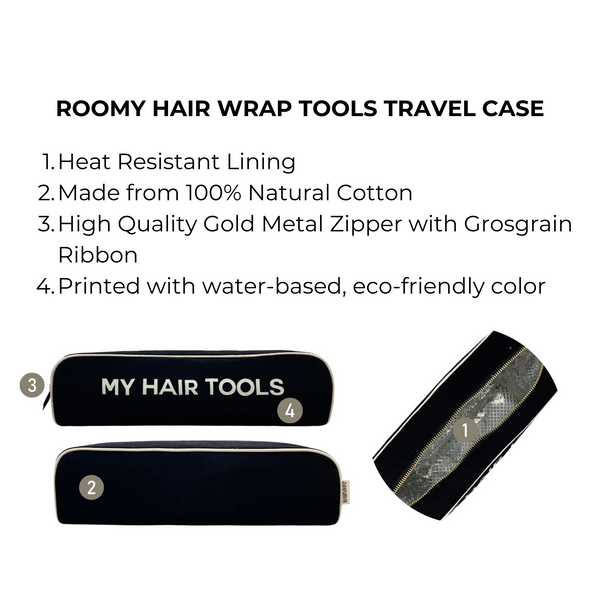 Bag All Roomy Hair Wrap Tools Travel Case Black