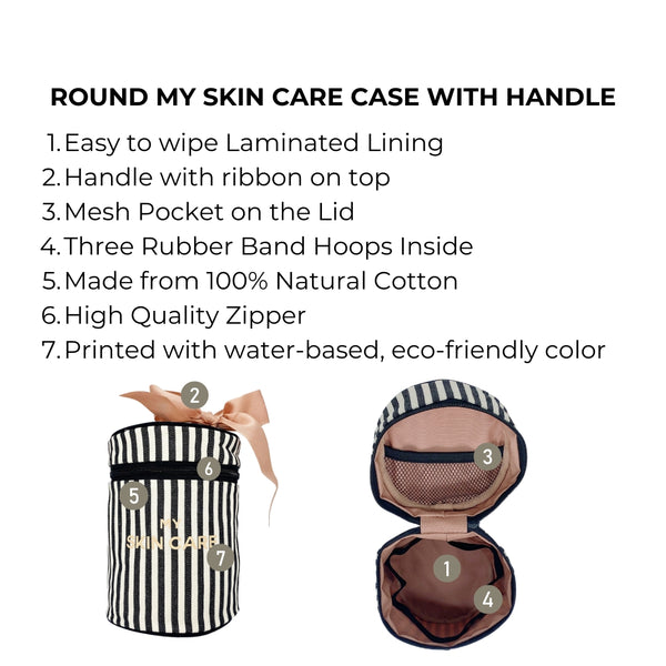 Bag All Round Skin Care Case With Handle Striped
