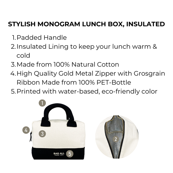 Bag All Stylish Monogram Lunch Box Insulated Cream