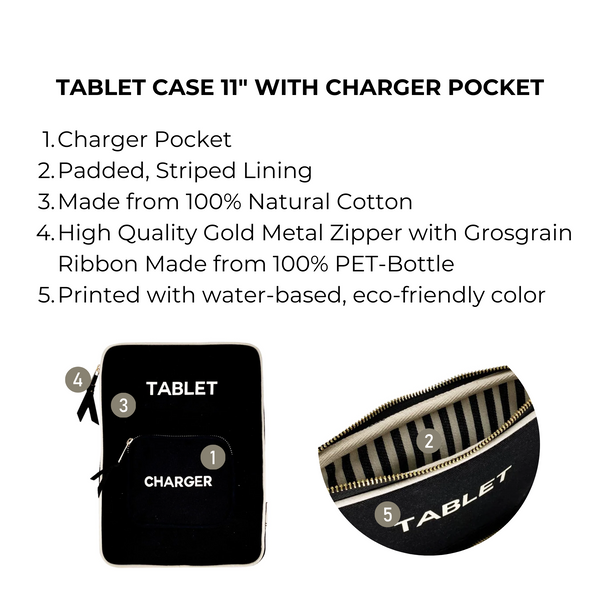 Bag All Tablet Case 11" Charger Pocket Black