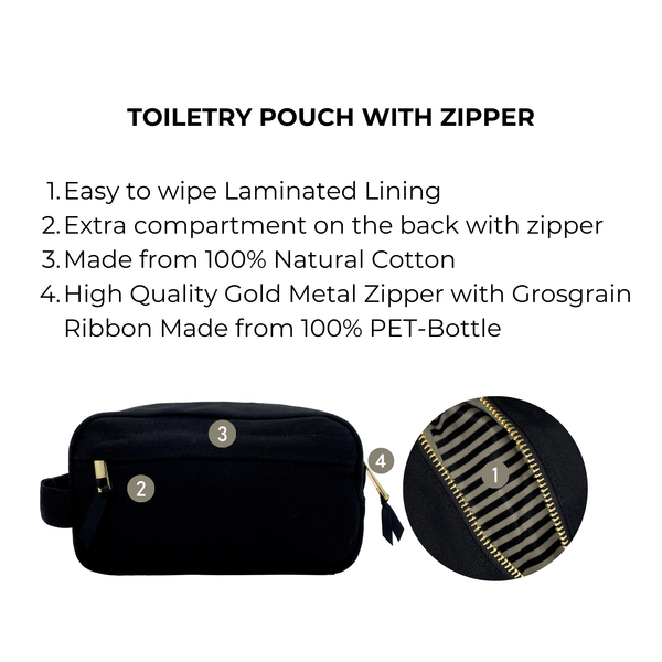 Bag All Toiletry Pouch With Zipper Black
