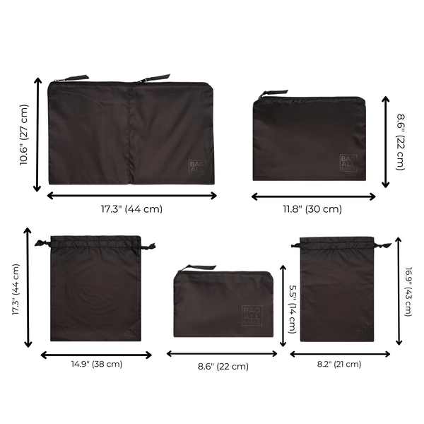 Bag All Compression Cubes & Packing Bags Set 8-pack Black