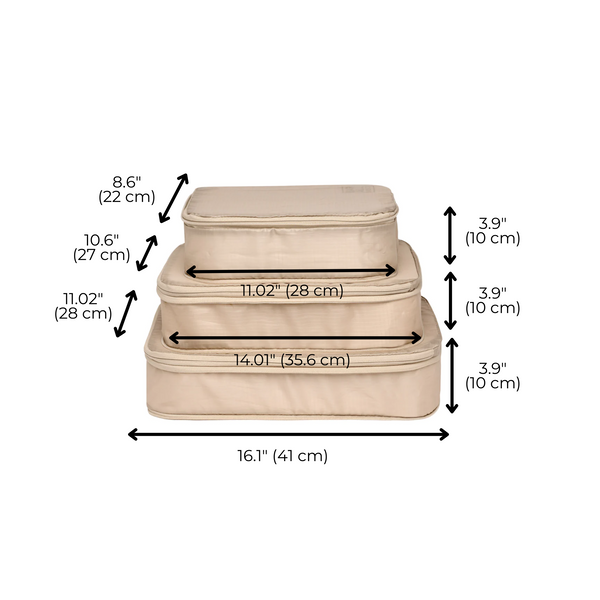 Bag All Compression Cubes & Packing Bags Set 8-pack Taupe