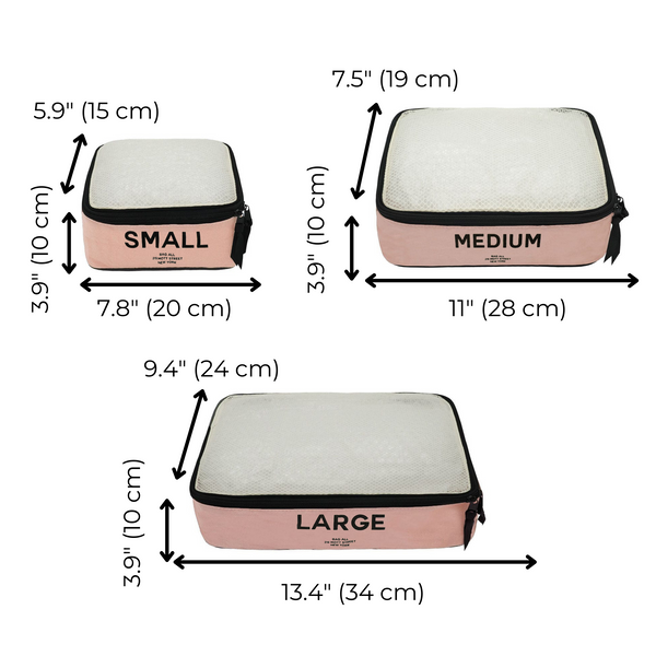 Bag All Cotton Packing Cubes Print 3-pack Pink/Blush