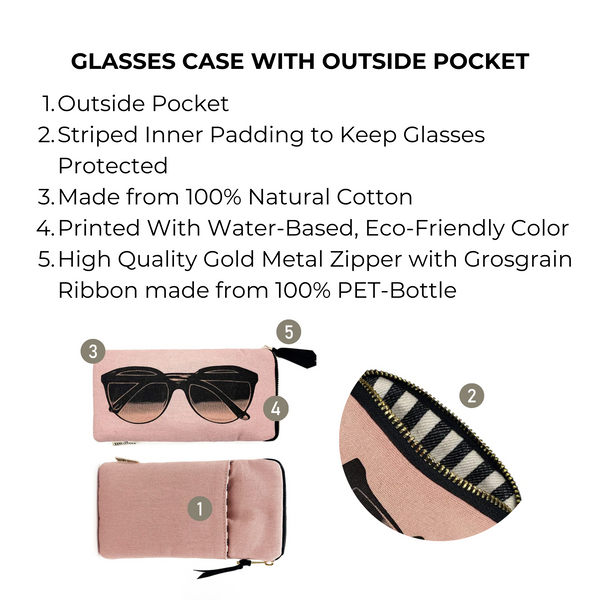 Bag All Glasses Case With Outside Pocket Pink/Blush