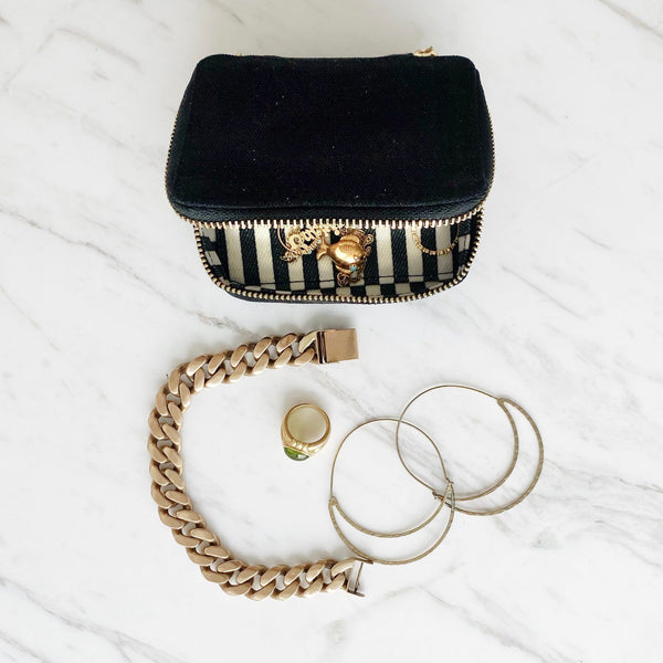 Bag All Handbag Organizer Trio: Trinket Makeup & Earbud Cases Black