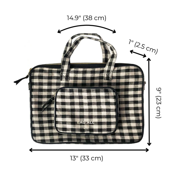 Bag All Laptop Case 13" Handle & Charger Pocket Gingham