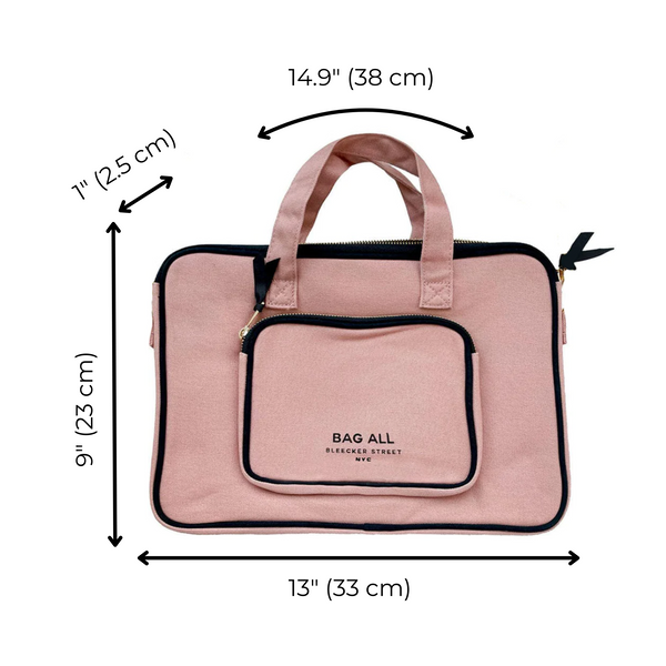 Bag All Laptop Case 13" Handle & Charger Pocket Pink/Blush