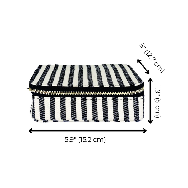 Bag All Large Pill Travel Case With Individual Daily Pill Organizer Striped