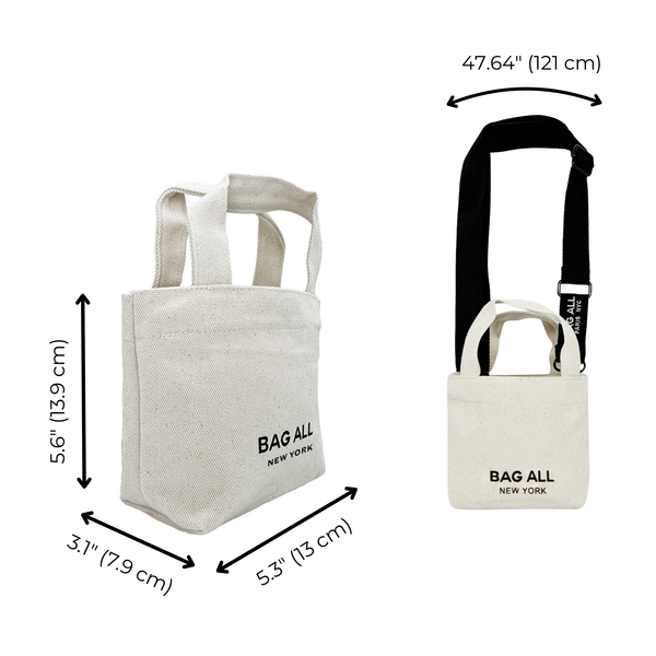 Bag All Mini Tote Bag With Strap And Inside Pocket Cream