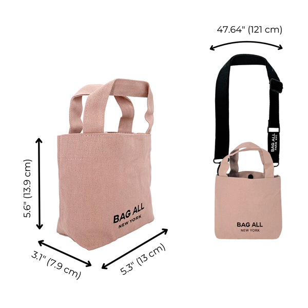 Bag All Mini Tote Bag With Strap And Inside Pocket Pink/Blush
