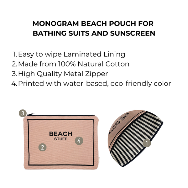 Bag All Monogram Beach Pouch For Bathing Suits And Sunscreen Pink/Blush