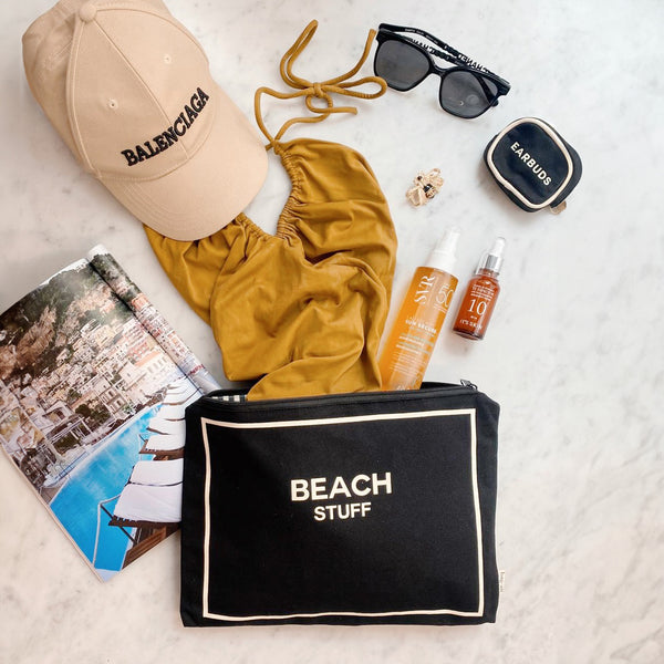 bag all Monogram Beach Pouch for Bathing Suits and Sunscreen Black