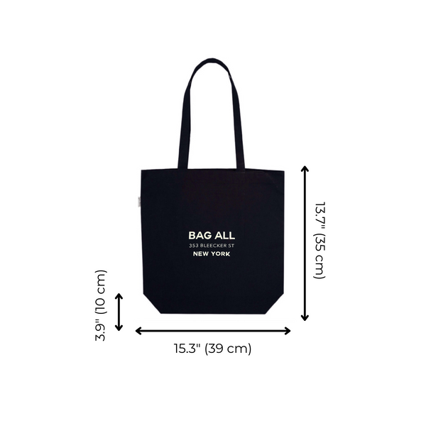 Bag All New York City Tote With Zipper And Inside Pocket Black