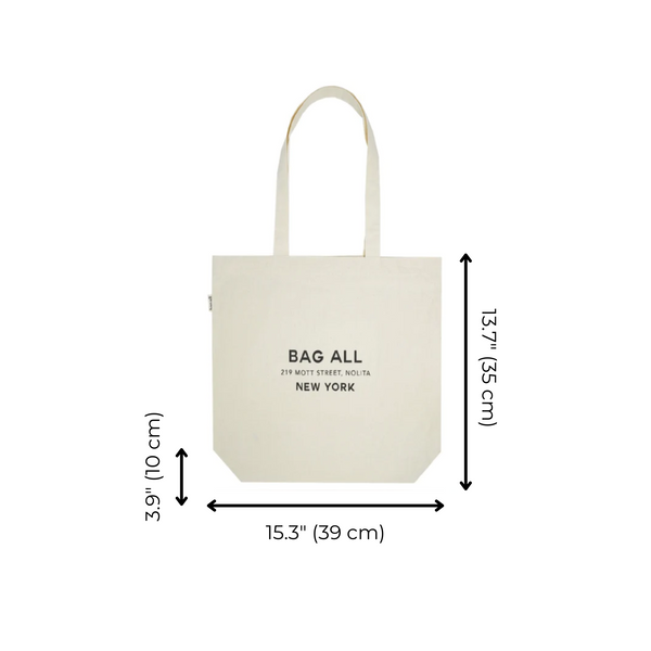Bag All New York City Tote With Zipper And Inside Pocket Cream