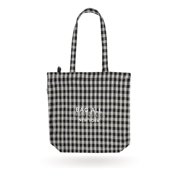 bag all New York City Tote with Zipper and Inside Pocket Gingham