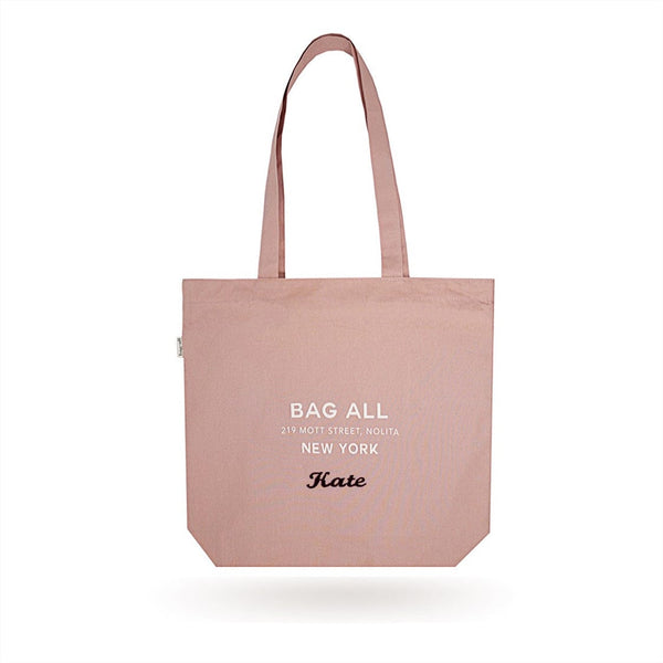 Bag All New York City Tote With Zipper And Inside Pocket Pink/Blush