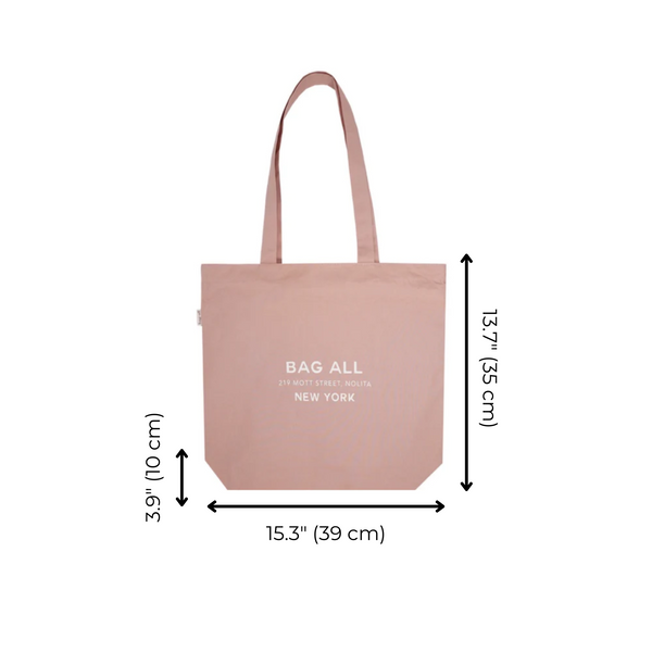 Bag All New York City Tote With Zipper And Inside Pocket Pink/Blush