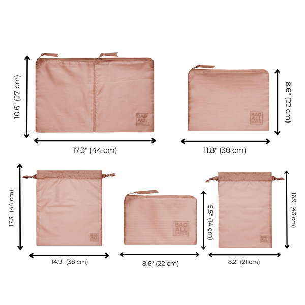 Bag All Packing Bags Set In Recycled Nylon 5-pack Pink/Blush