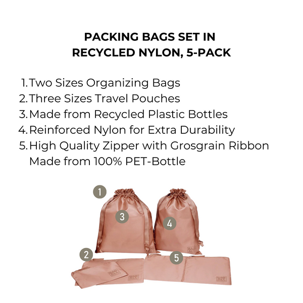Bag All Packing Bags Set In Recycled Nylon 5-pack Pink/Blush