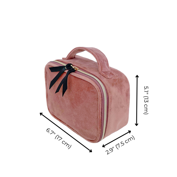 Bag All Pill Box With Handle & Weekly Pill Organizer Pink Velvet