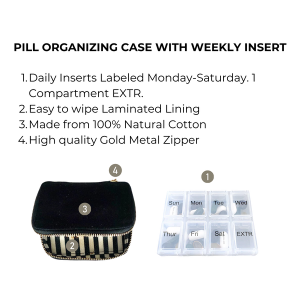 Bag All Pill Organizing Case With Weekly Pill Organizer Black