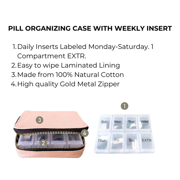 Bag All Pill Organizing Case With Weekly Pill Organizer Pink/Blush